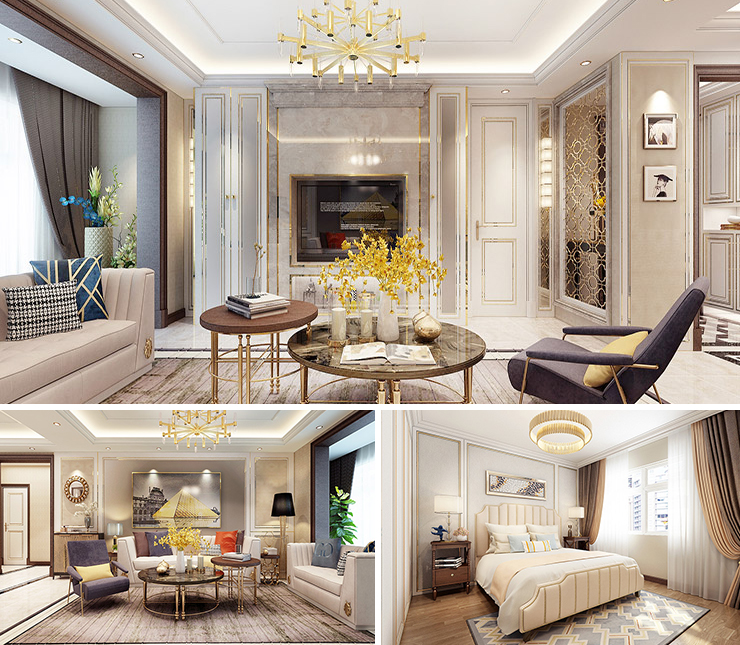 萬(wàn)科翡翠四季130平歐式風(fēng)格裝修效果圖