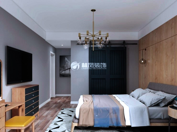 北歐風格臥室背景墻設(shè)計裝修效果圖