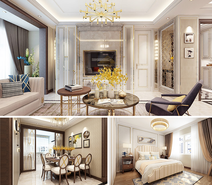 萬(wàn)科西華府 130平 歐式風(fēng)格裝修效果圖