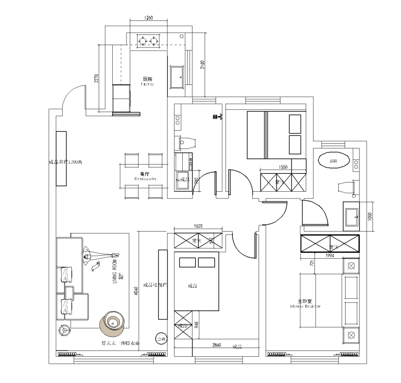 保利茉莉公館115㎡現(xiàn)代風格-平面圖.png